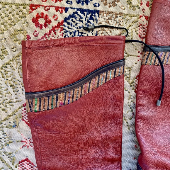 John Fluevog Boots Thanks Amazing Rust Brown Leather Size 8 - Picture 5 of 14